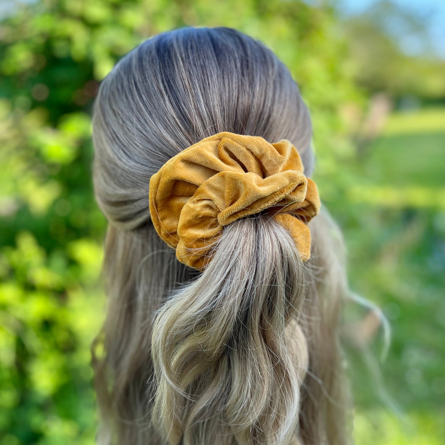 Selena Yellow Velvet Scrunchie