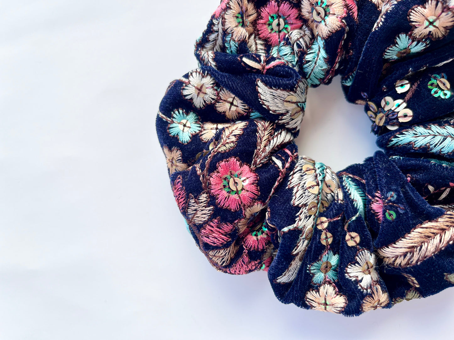 Veda Embroidered Scrunchie