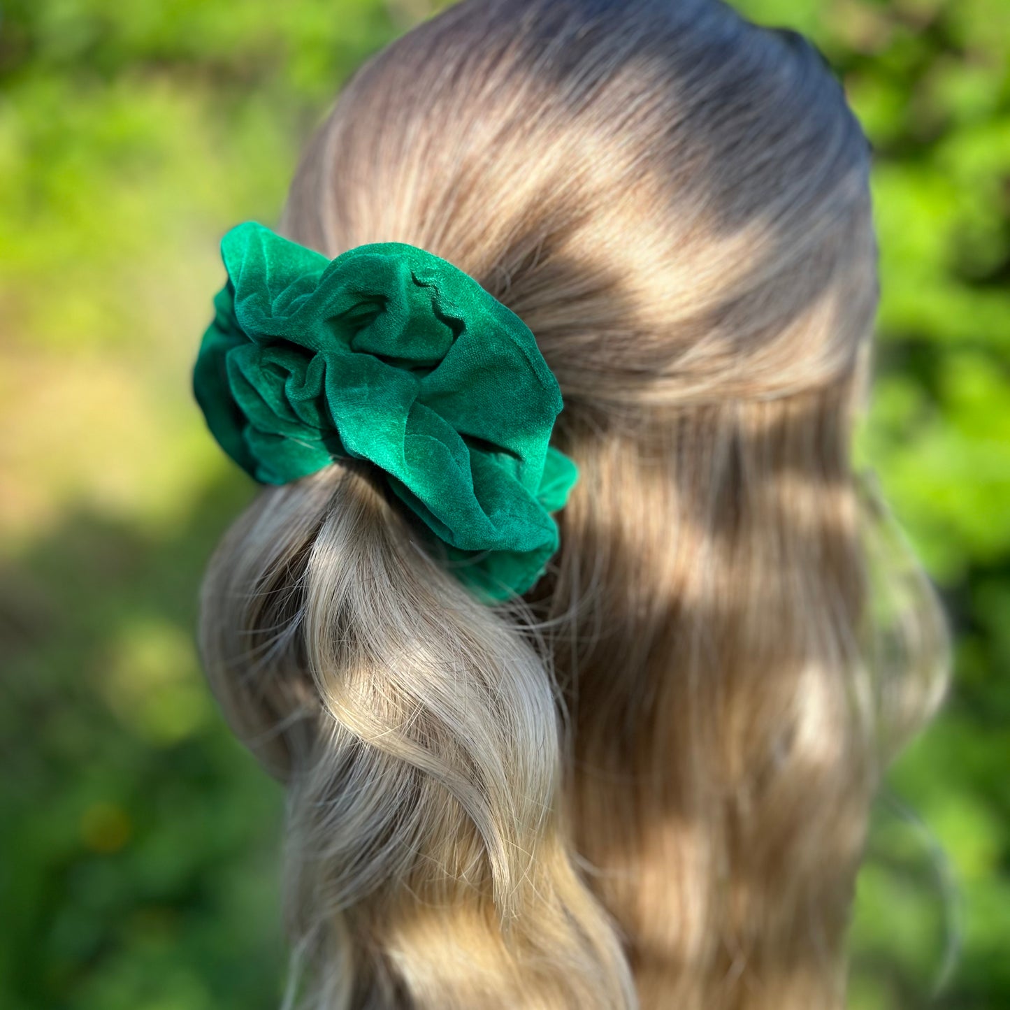 Selena Green Velvet Scrunchie