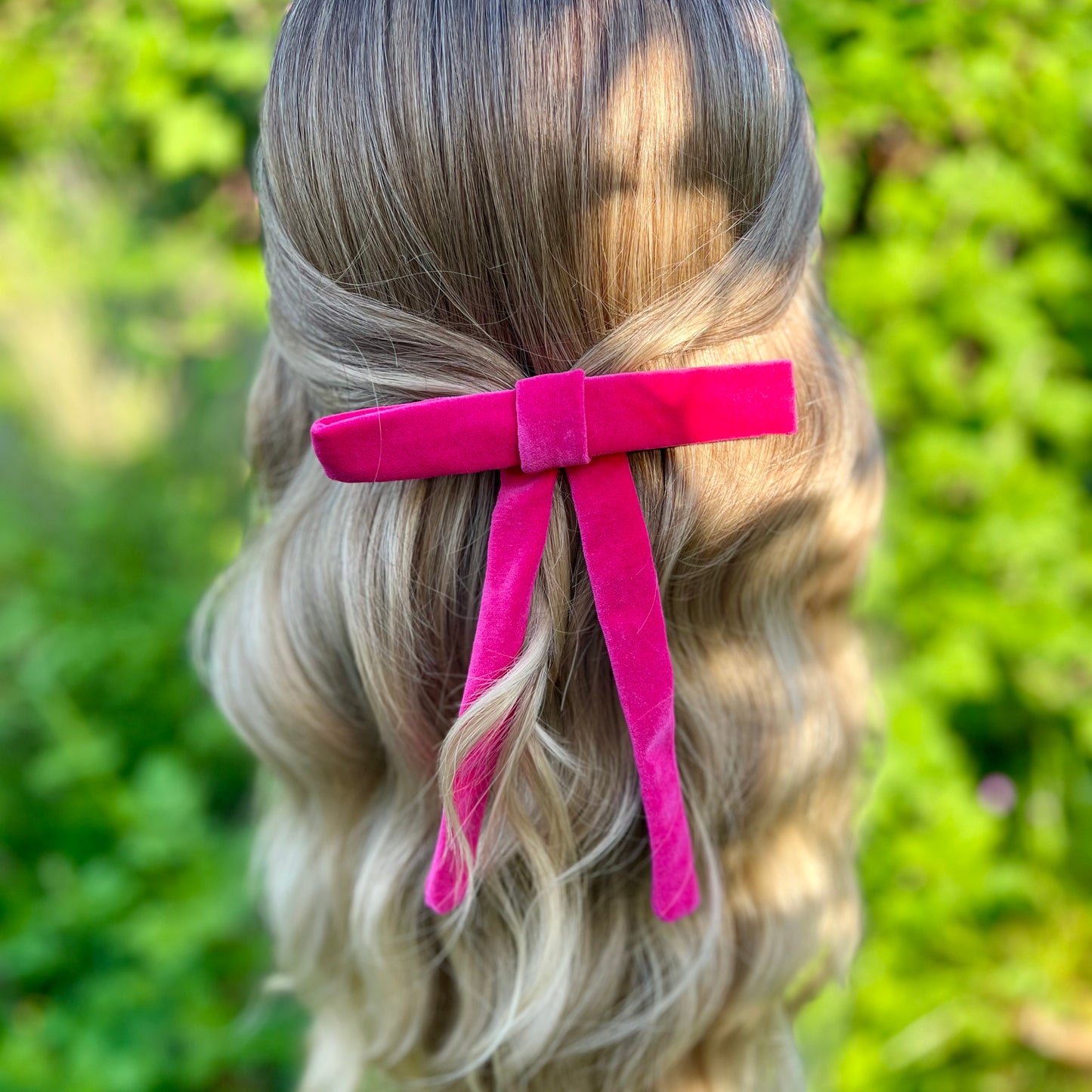 Julia Hot Pink Skinny Bow Clip