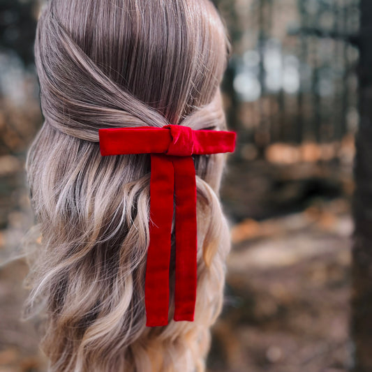 Julia Red Skinny Bow Clip