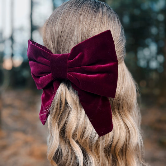 Kelly Burgundy Bow Clip