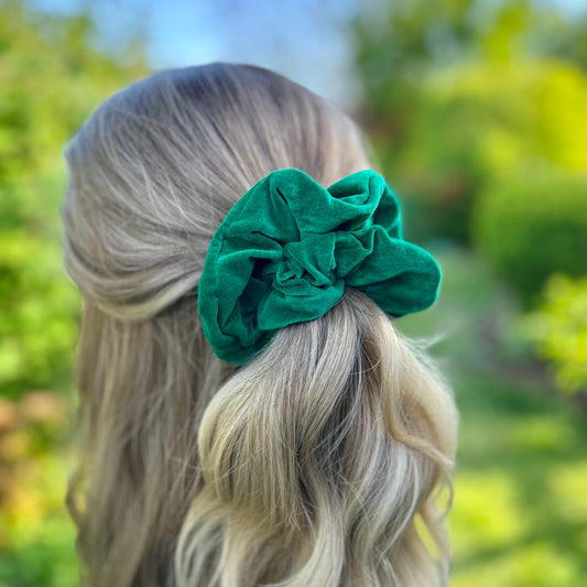 Selena Green Velvet Scrunchie