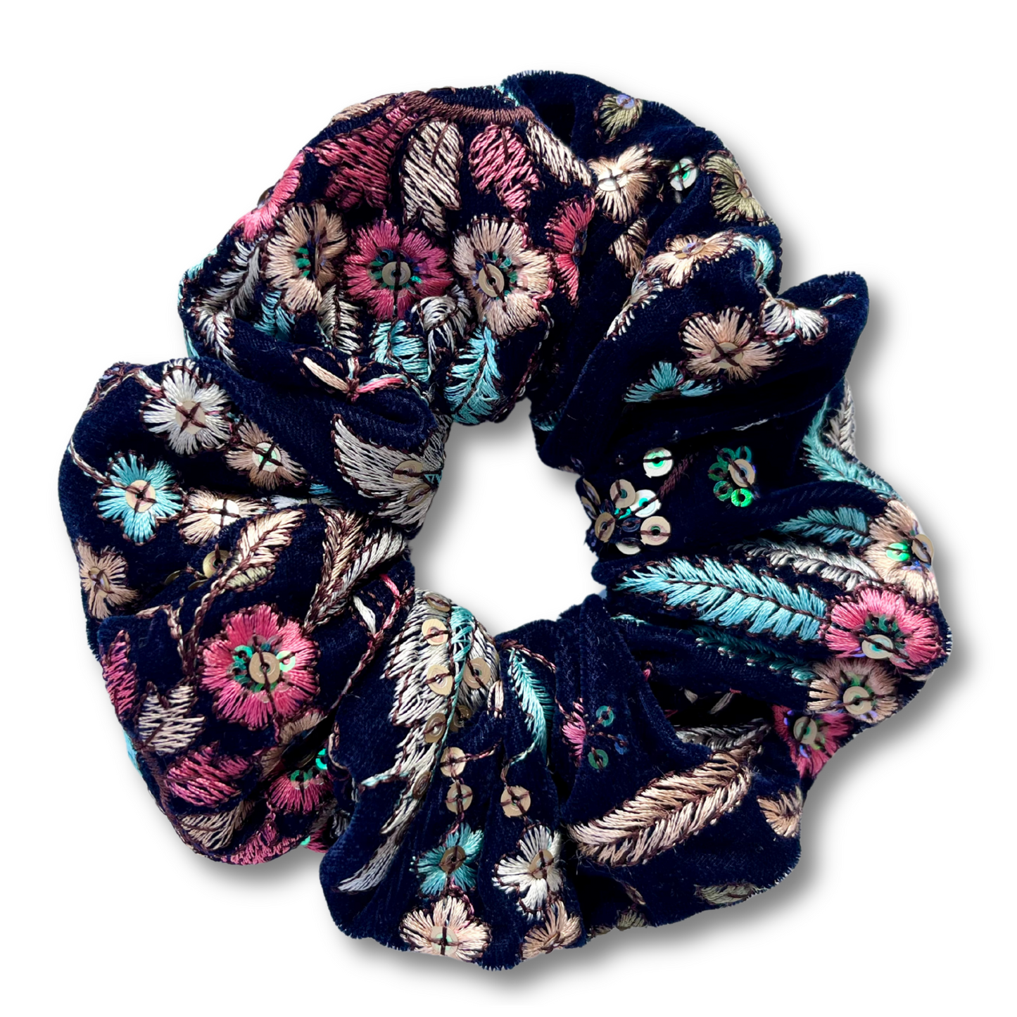 Veda Embroidered Scrunchie