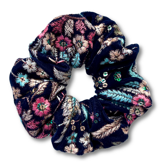 Veda Embroidered Scrunchie