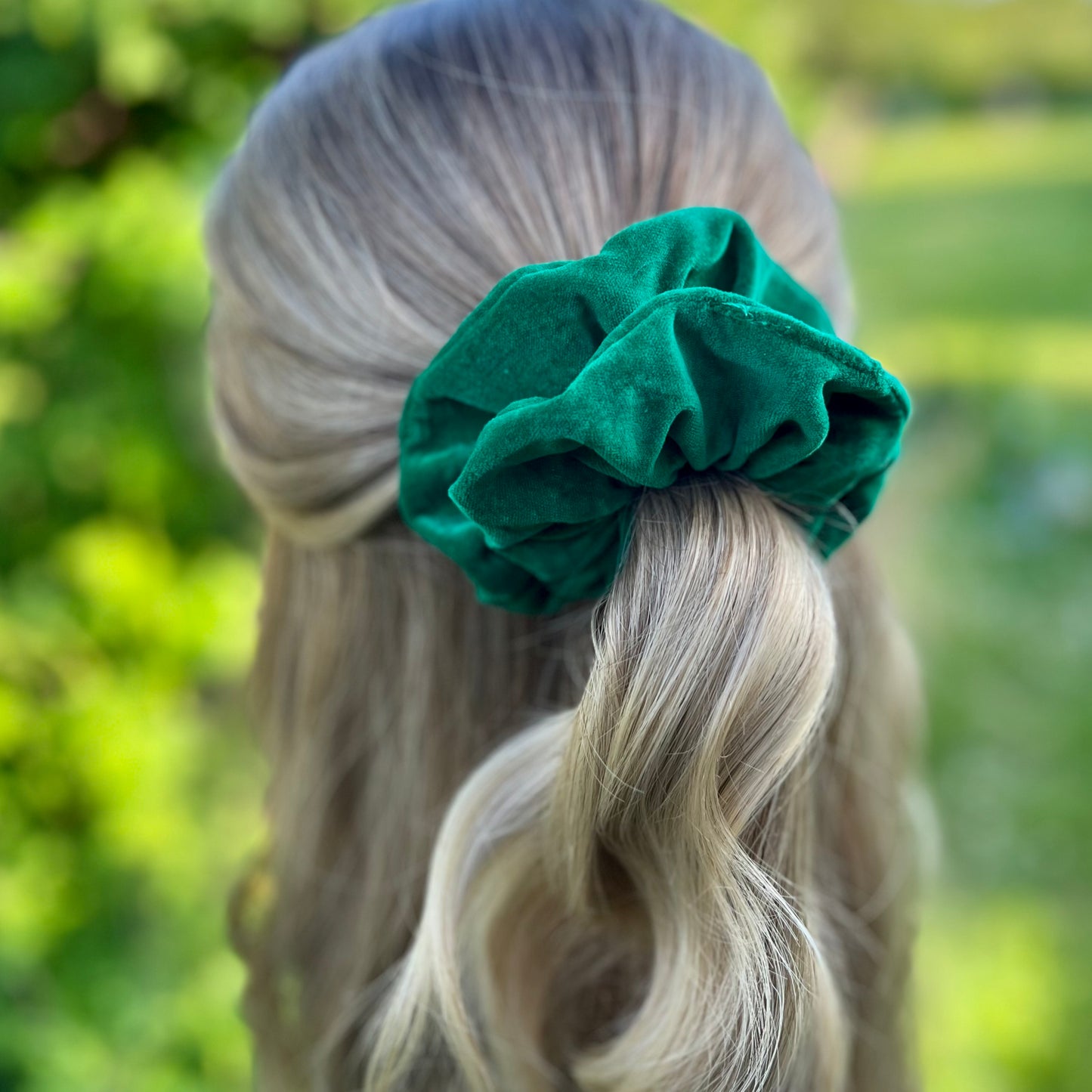Selena Green Velvet Scrunchie