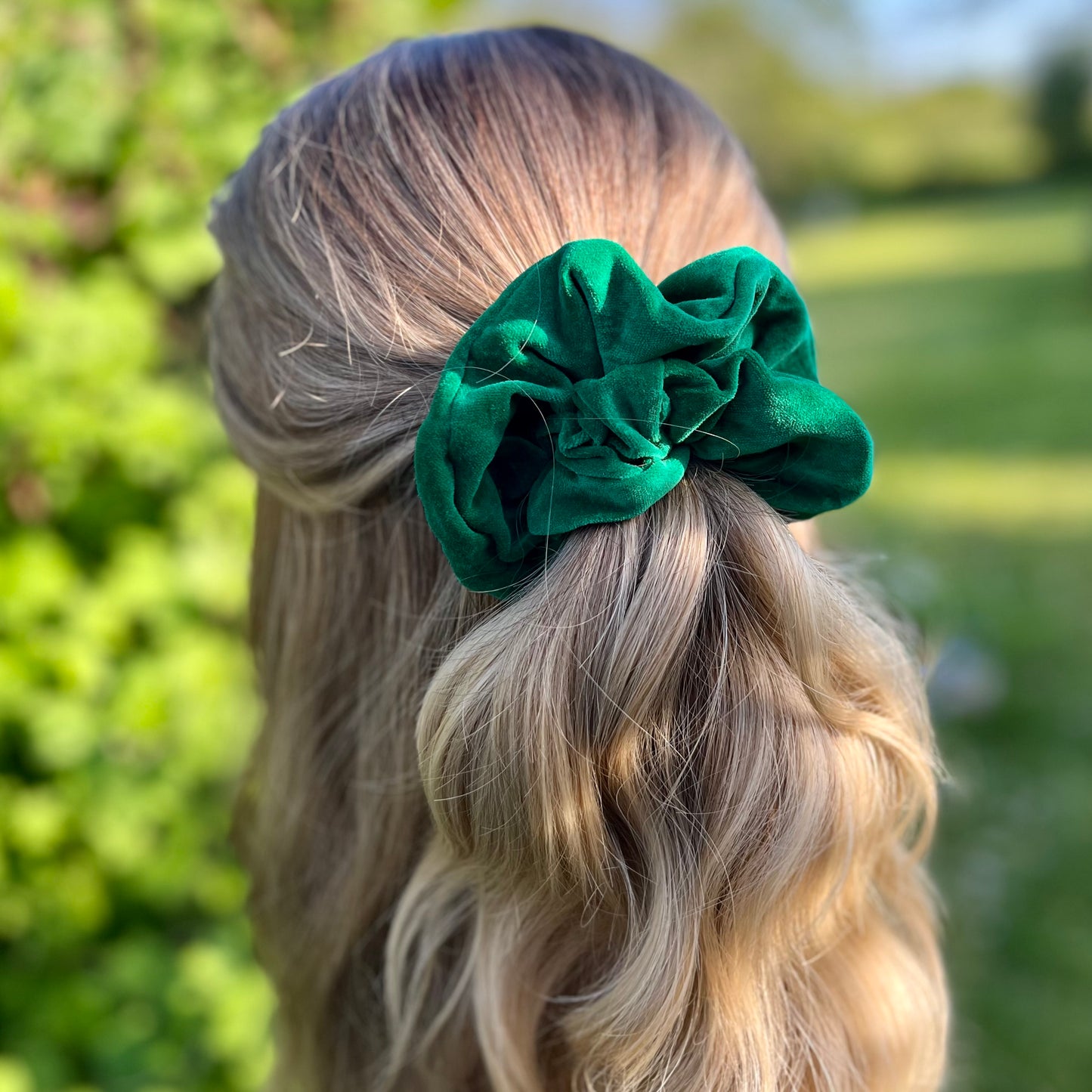 Selena Green Velvet Scrunchie