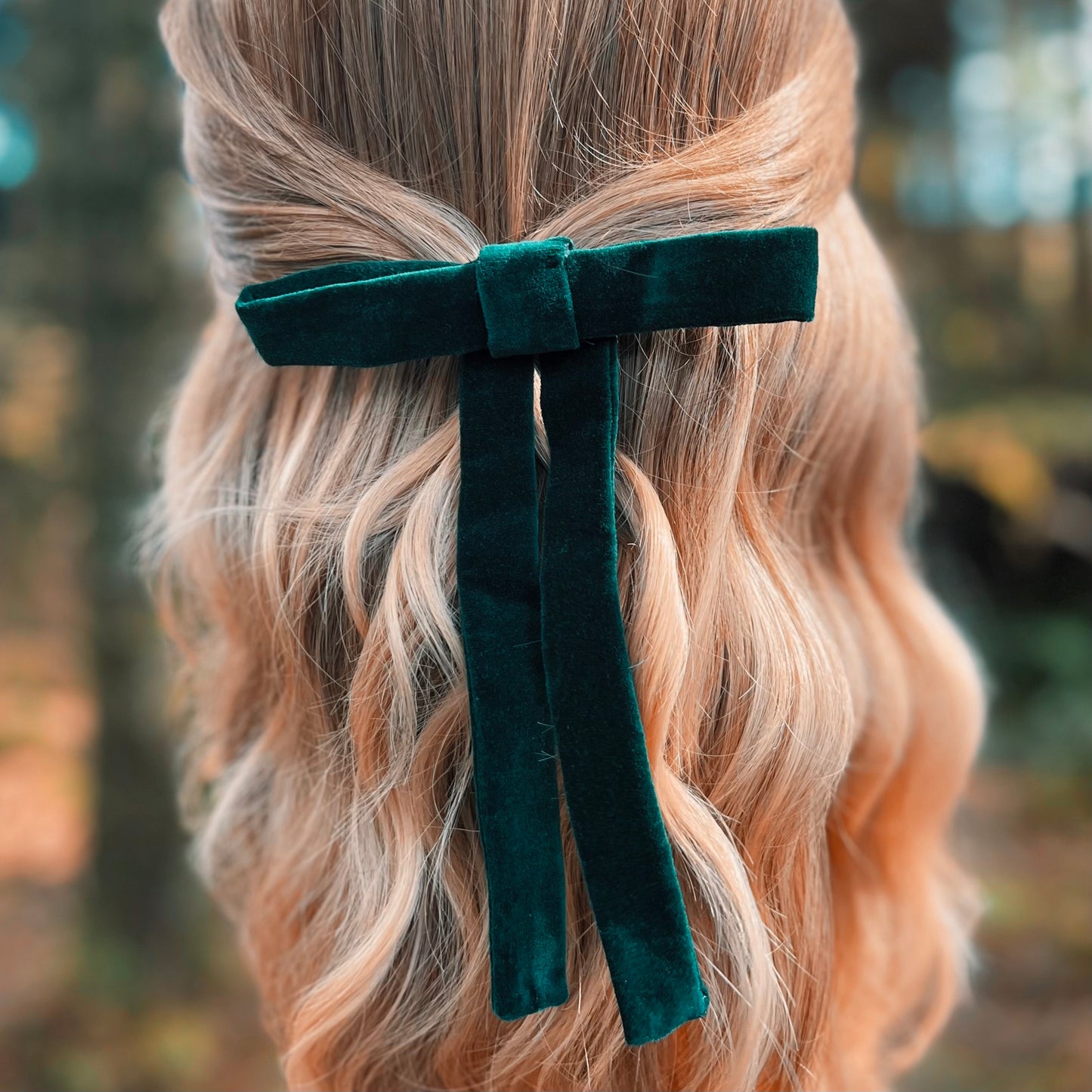 Julia Dark Green Skinny Bow Clip