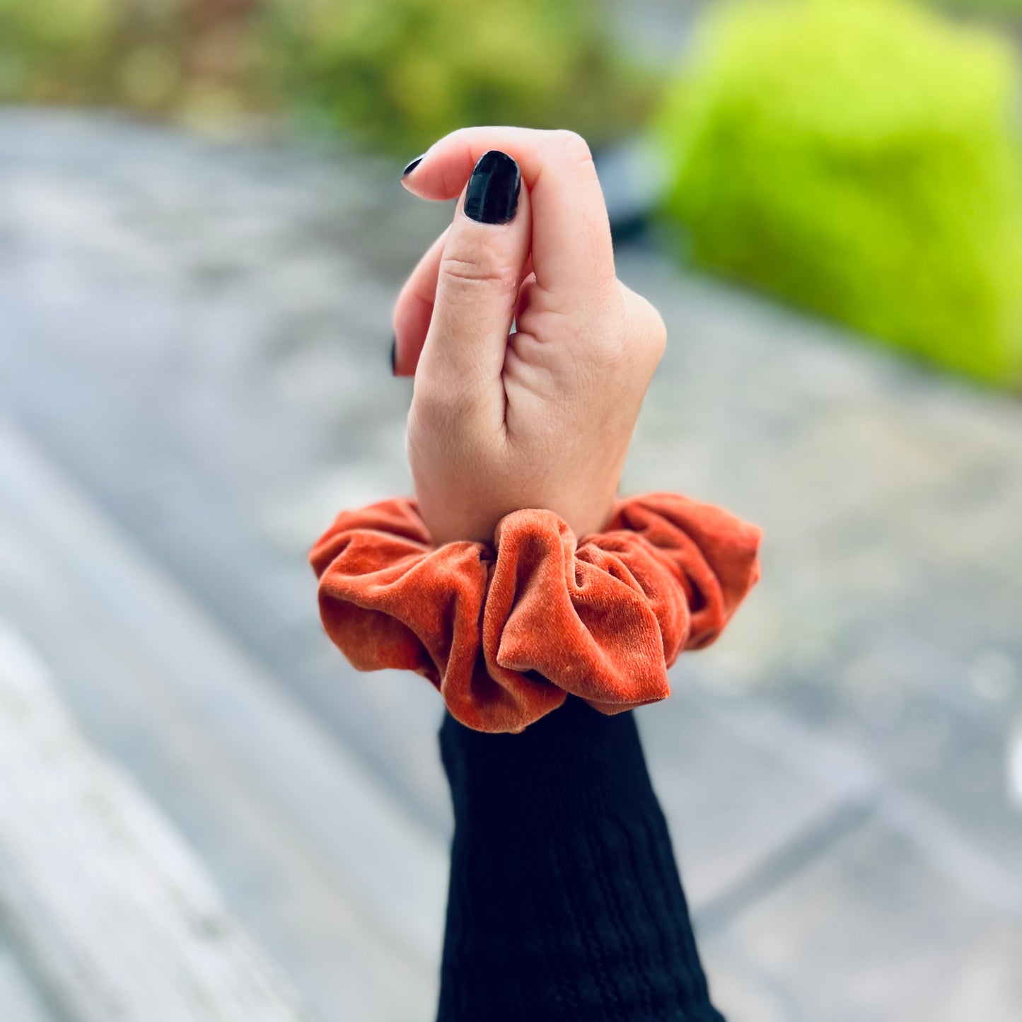 Selena Orange Velvet Scrunchie