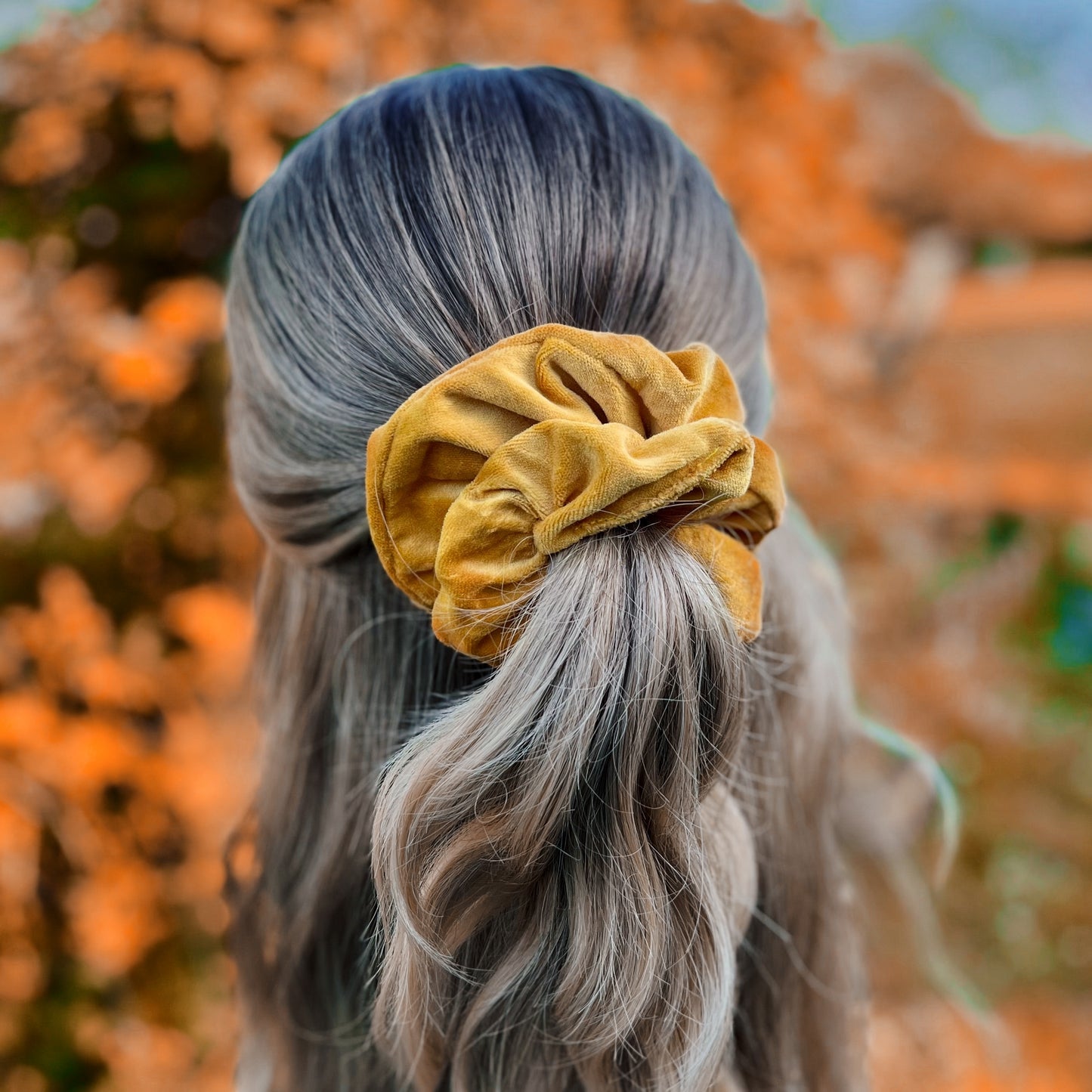 Selena Yellow Velvet Scrunchie