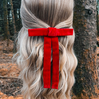 Julia Red Skinny Bow Clip