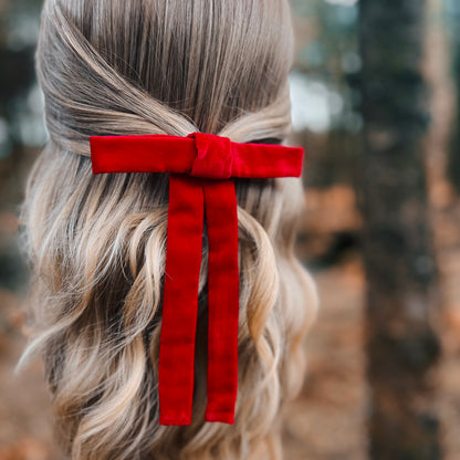 Julia Red Skinny Bow Clip