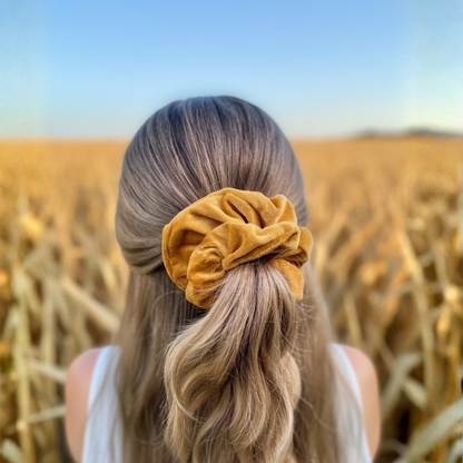 Selena Yellow Velvet Scrunchie