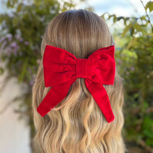 Faye Red Midi Bow Clip