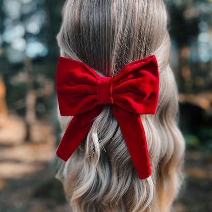 Faye Red Midi Bow Clip