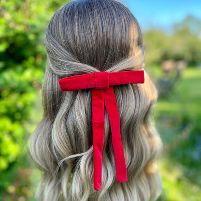 Julia Red Skinny Bow Clip