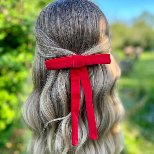 Julia Red Skinny Bow Clip
