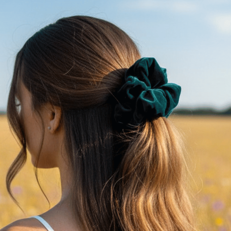 Selena Dark Green scrunchie