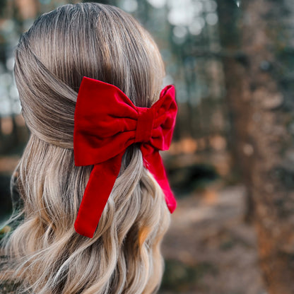 Faye Red Midi Bow Clip