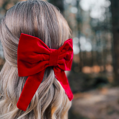 Faye Red Midi Bow Clip