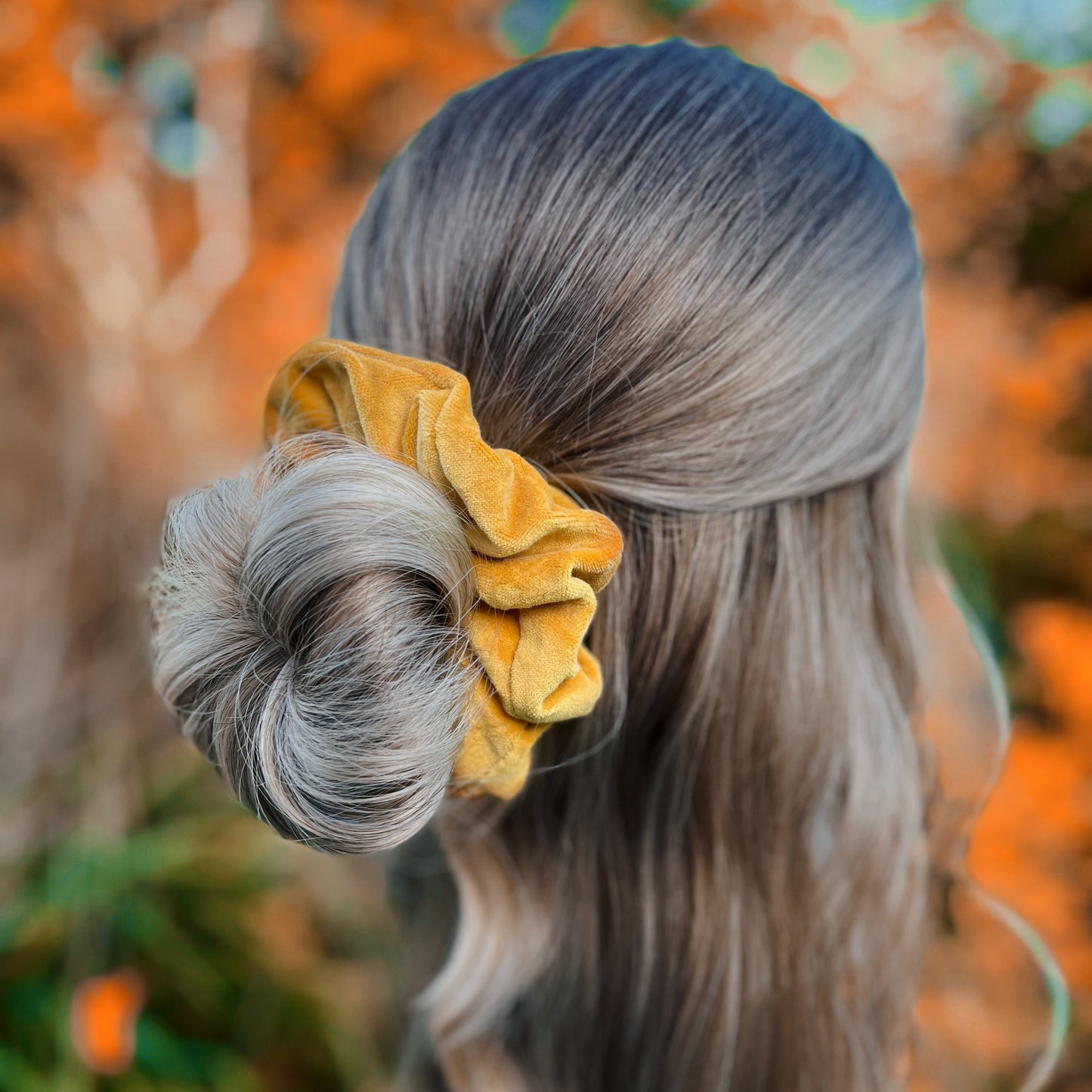 Selena Yellow Velvet Scrunchie