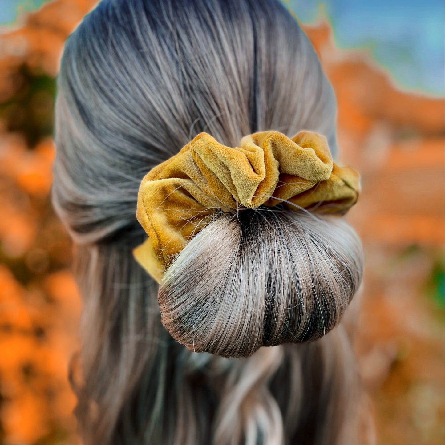 Selena Yellow Velvet Scrunchie