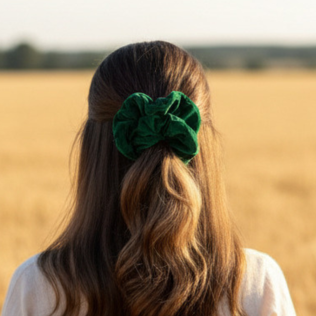 Selena Green Velvet Scrunchie
